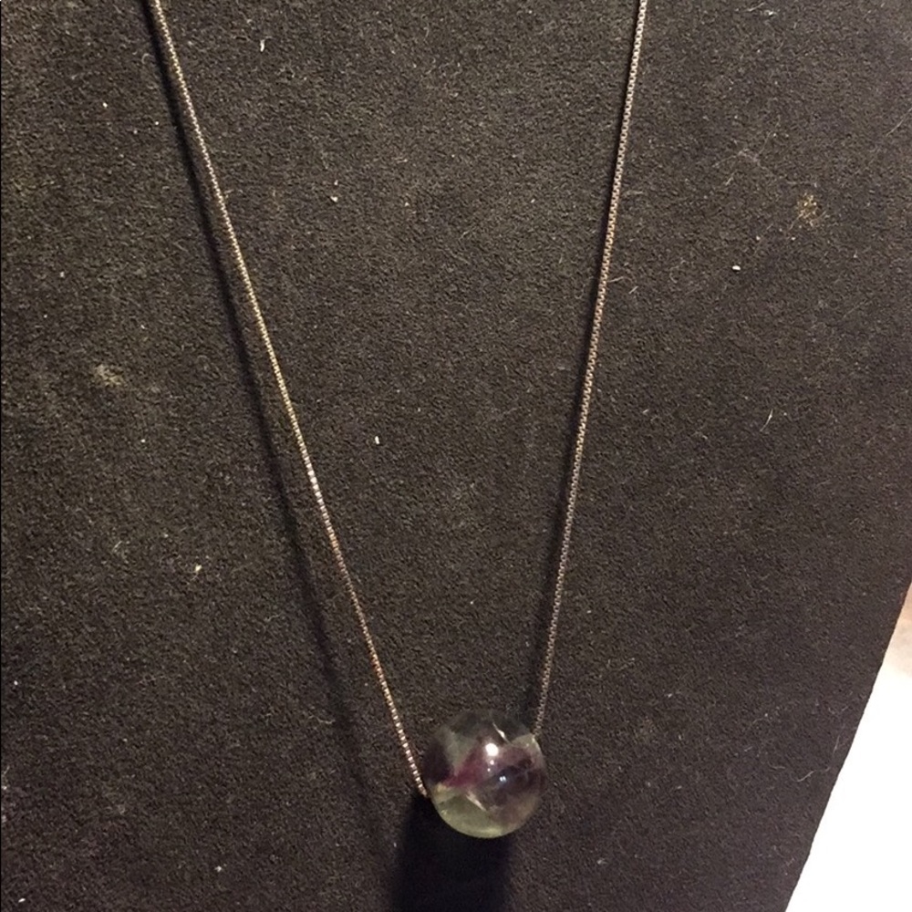 Sterling Silver(.925) Floral Gemstone Necklace